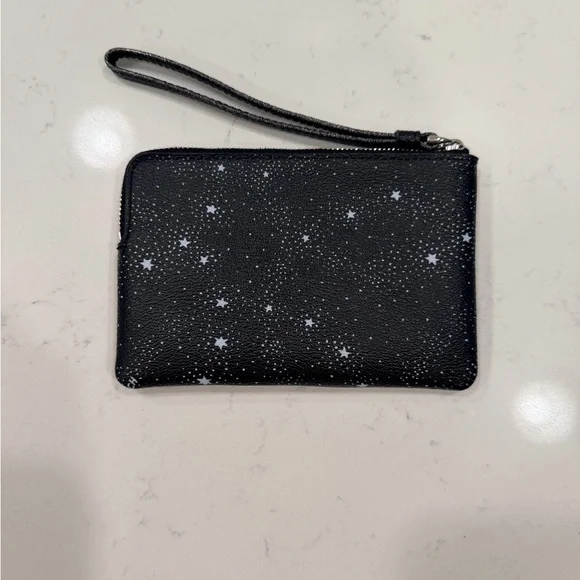 Coach Black and White Star Pattern Wristlet - Picture 2 of 5